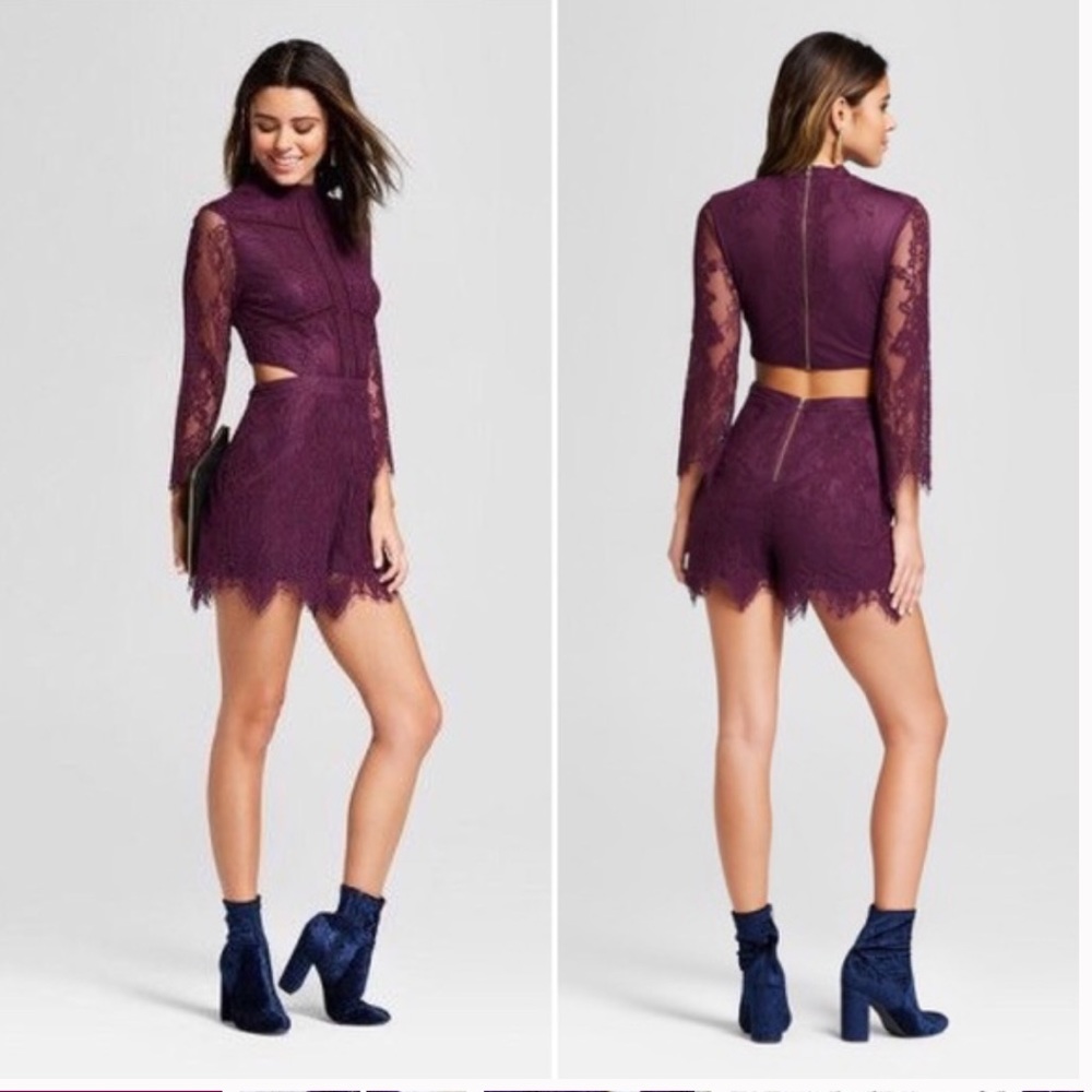 NWT XHILARATION purple romper size small - Picture 1 of 5
